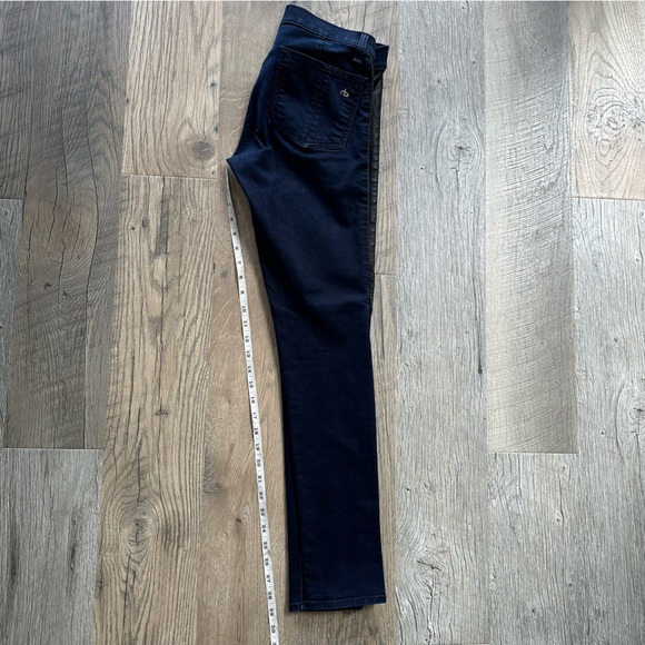 Rag & Bone Navy Leather Side Denim Jeans 28 - Picture 9 of 12